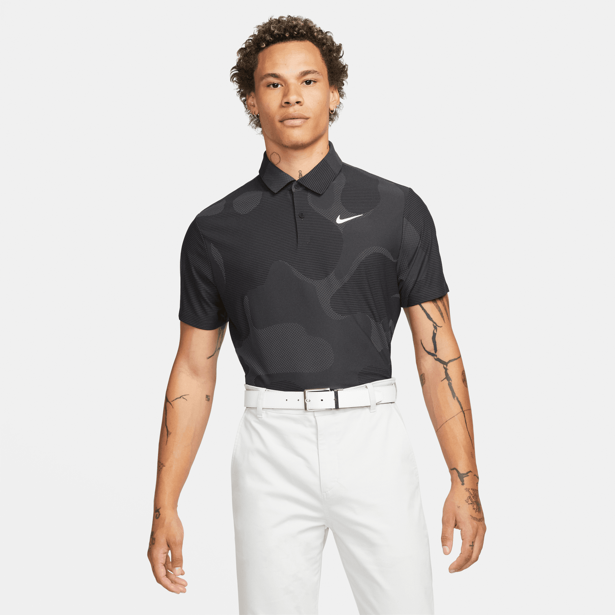 Nike mens golf hot sale shirt no collar