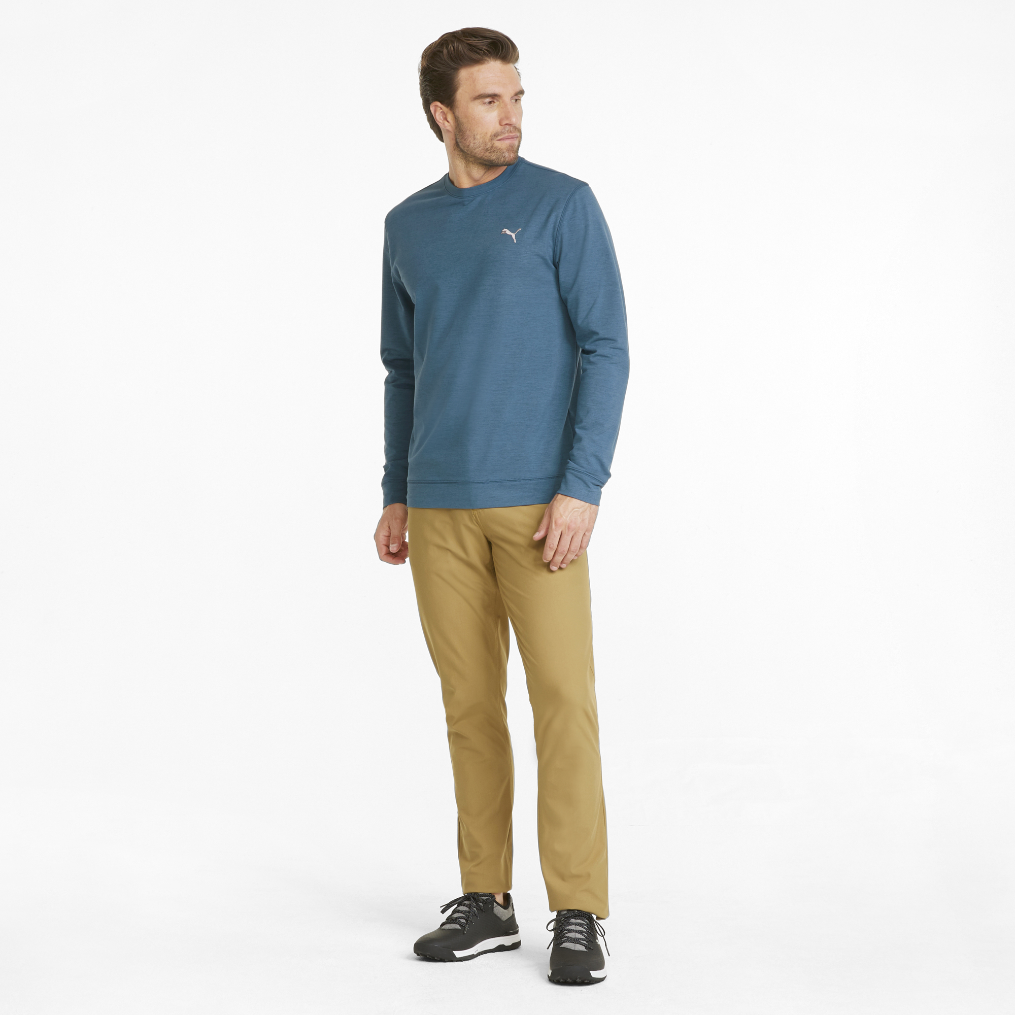 Coral Heather 'Cloudspun' Golf Crewneck