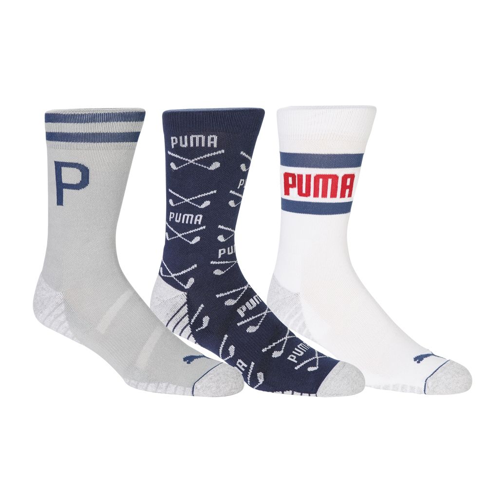 Multi 'FUSION' Crew Golf Socks (3 Pack) - MEN