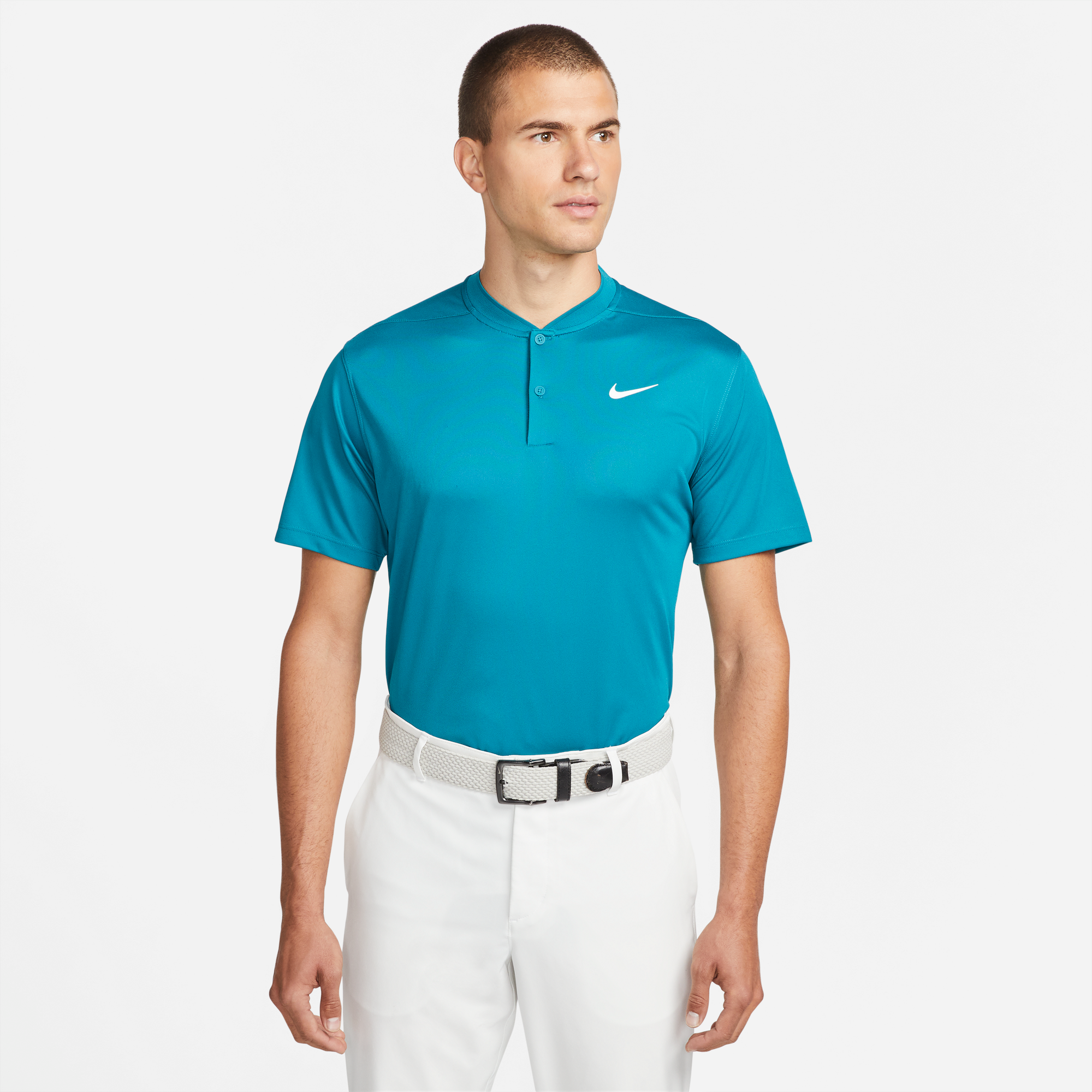 Collarless sales polo nike