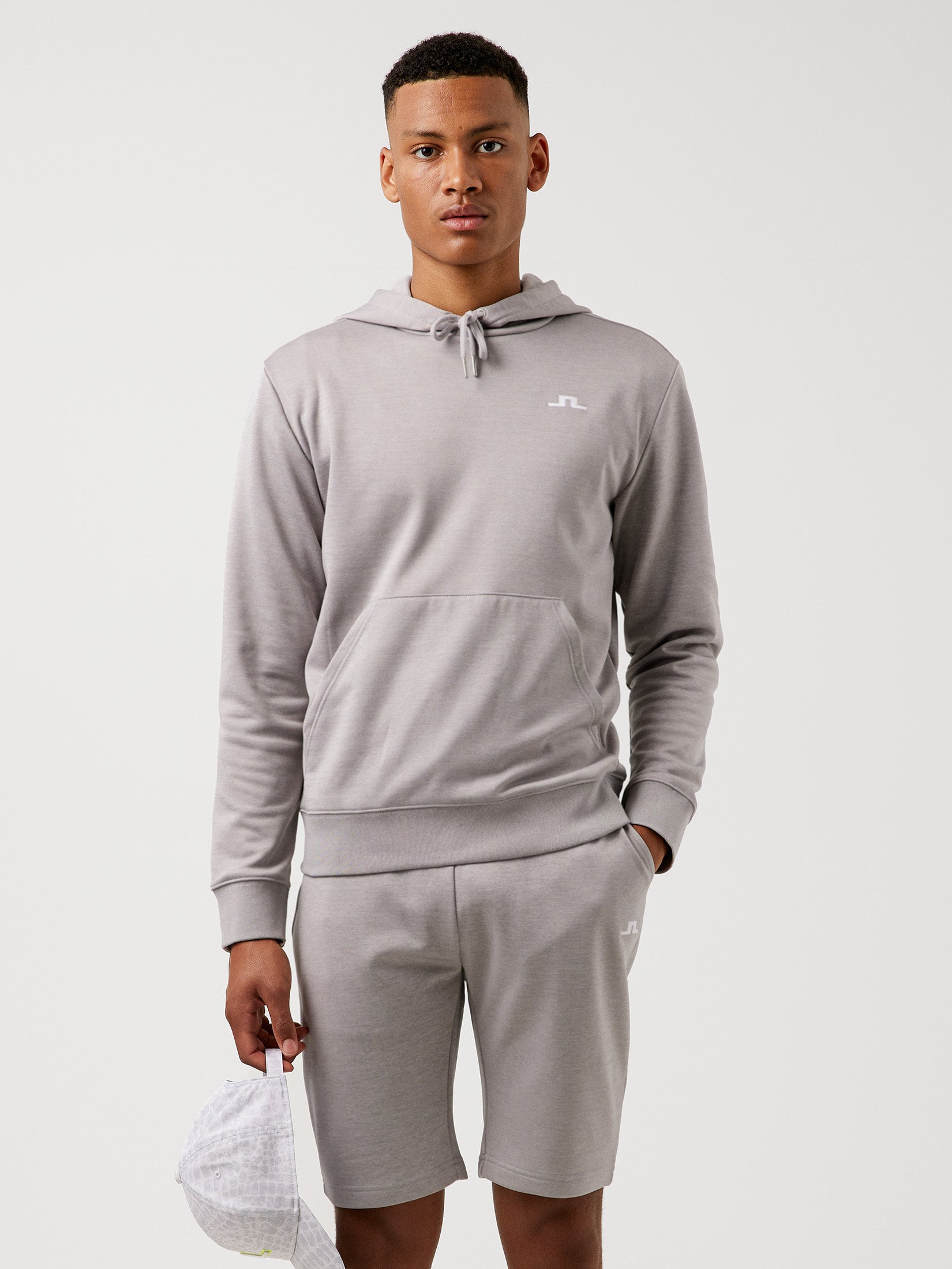Grey 'Stretch Fleece' Light Hoody