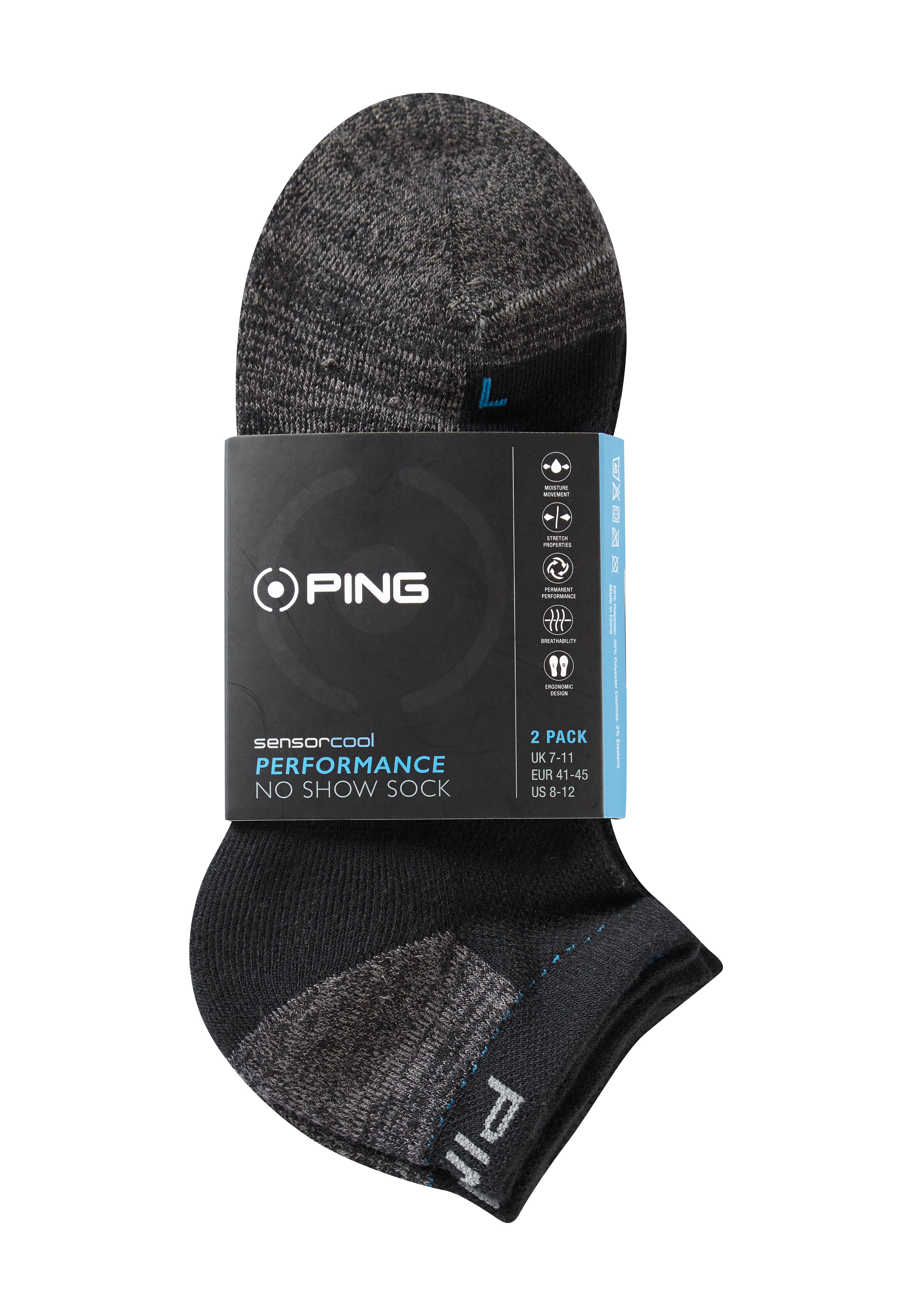 'SENSORCOOL' PERFORMANCE NO SHOW GOLF SOCK - MEN / 2 PACK
