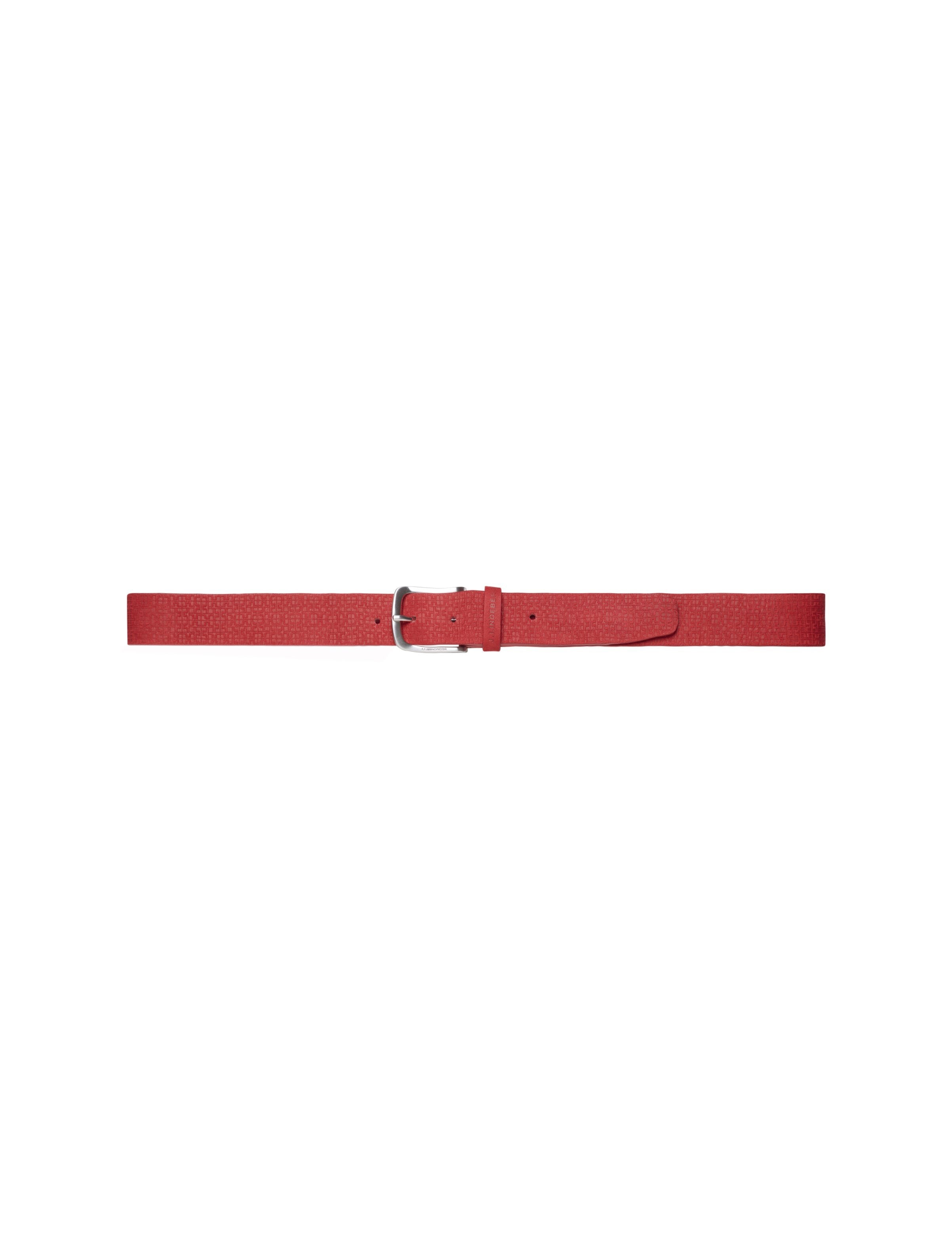 Red JAN JACQUARD 100% LEATHER Belt - Made in Italy - MEN