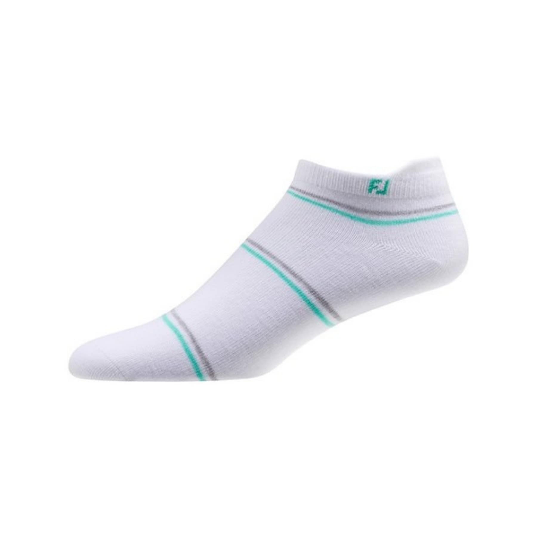 White/Jade 'ProDry' Lightweight Roll Tab Golf Socks - WOMEN